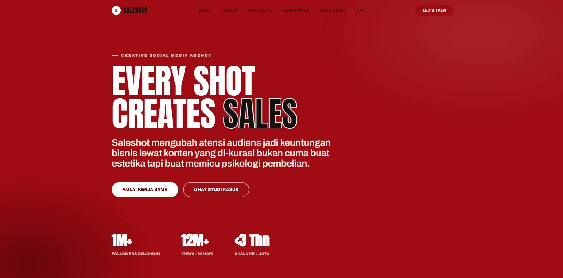 Saleshot Creative website screenshot